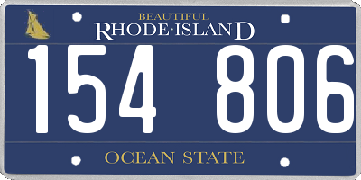 RI license plate 154806