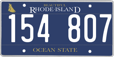 RI license plate 154807
