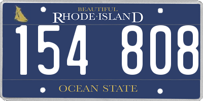 RI license plate 154808