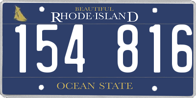 RI license plate 154816