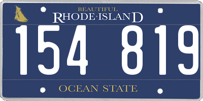 RI license plate 154819