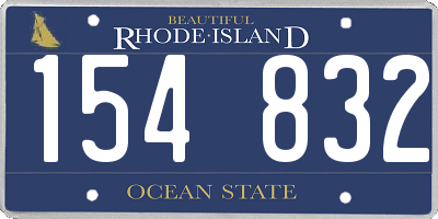 RI license plate 154832
