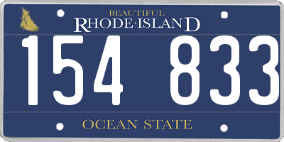 RI license plate 154833