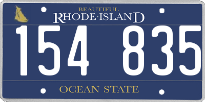 RI license plate 154835