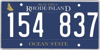 RI license plate 154837