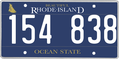 RI license plate 154838
