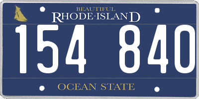 RI license plate 154840