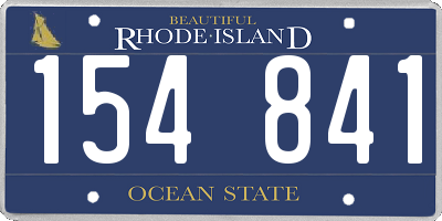 RI license plate 154841