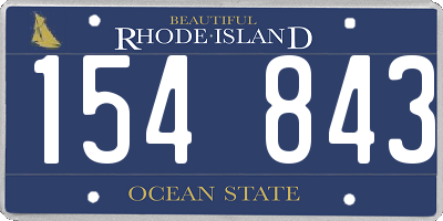 RI license plate 154843
