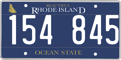 RI license plate 154845