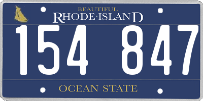 RI license plate 154847