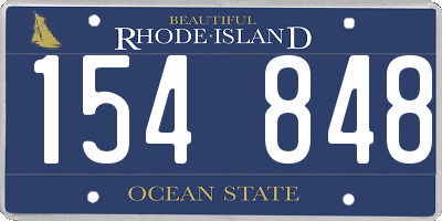 RI license plate 154848