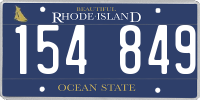 RI license plate 154849