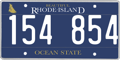 RI license plate 154854