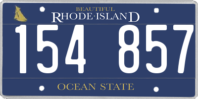 RI license plate 154857