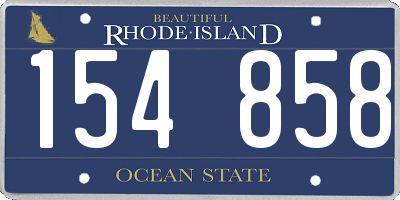 RI license plate 154858