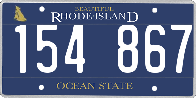 RI license plate 154867