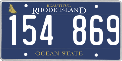 RI license plate 154869