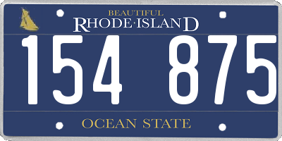 RI license plate 154875