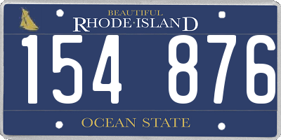 RI license plate 154876