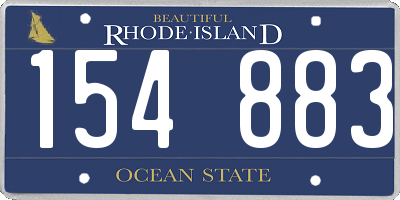 RI license plate 154883