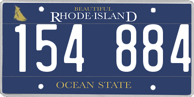 RI license plate 154884