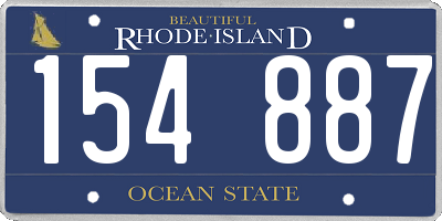 RI license plate 154887