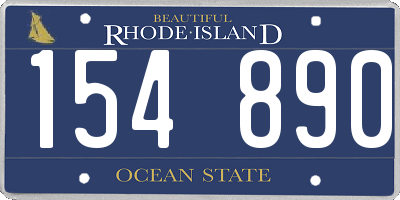 RI license plate 154890