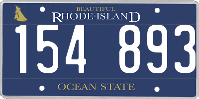 RI license plate 154893