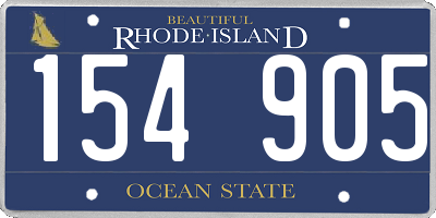 RI license plate 154905