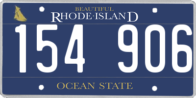 RI license plate 154906