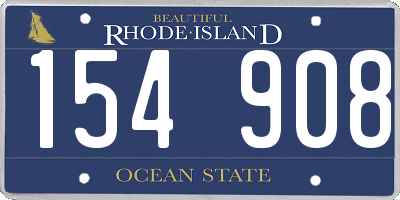 RI license plate 154908