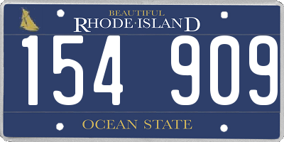 RI license plate 154909