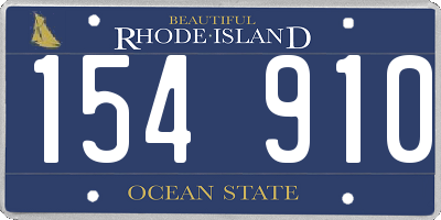 RI license plate 154910