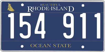 RI license plate 154911