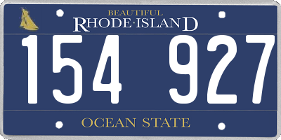 RI license plate 154927