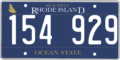 RI license plate 154929