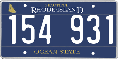 RI license plate 154931
