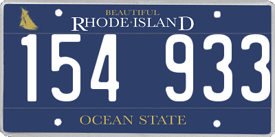 RI license plate 154933