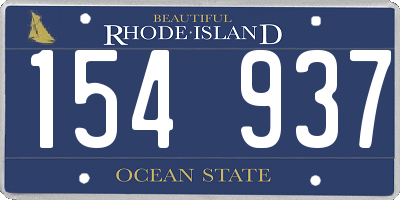 RI license plate 154937