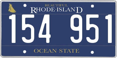 RI license plate 154951