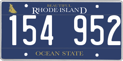 RI license plate 154952