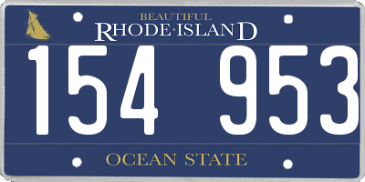RI license plate 154953