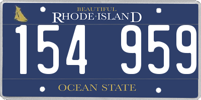 RI license plate 154959
