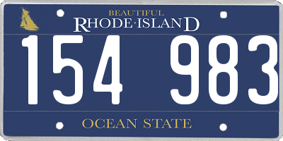 RI license plate 154983
