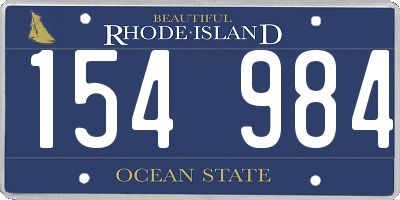 RI license plate 154984