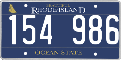 RI license plate 154986