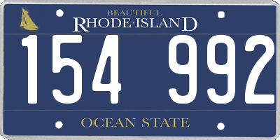 RI license plate 154992