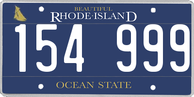 RI license plate 154999
