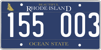 RI license plate 155003